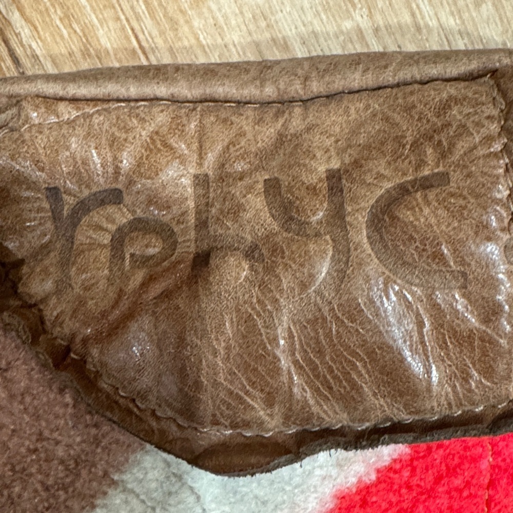 Embossed Leather Saddle Bag in Warm Brown - Picture 4 of 4